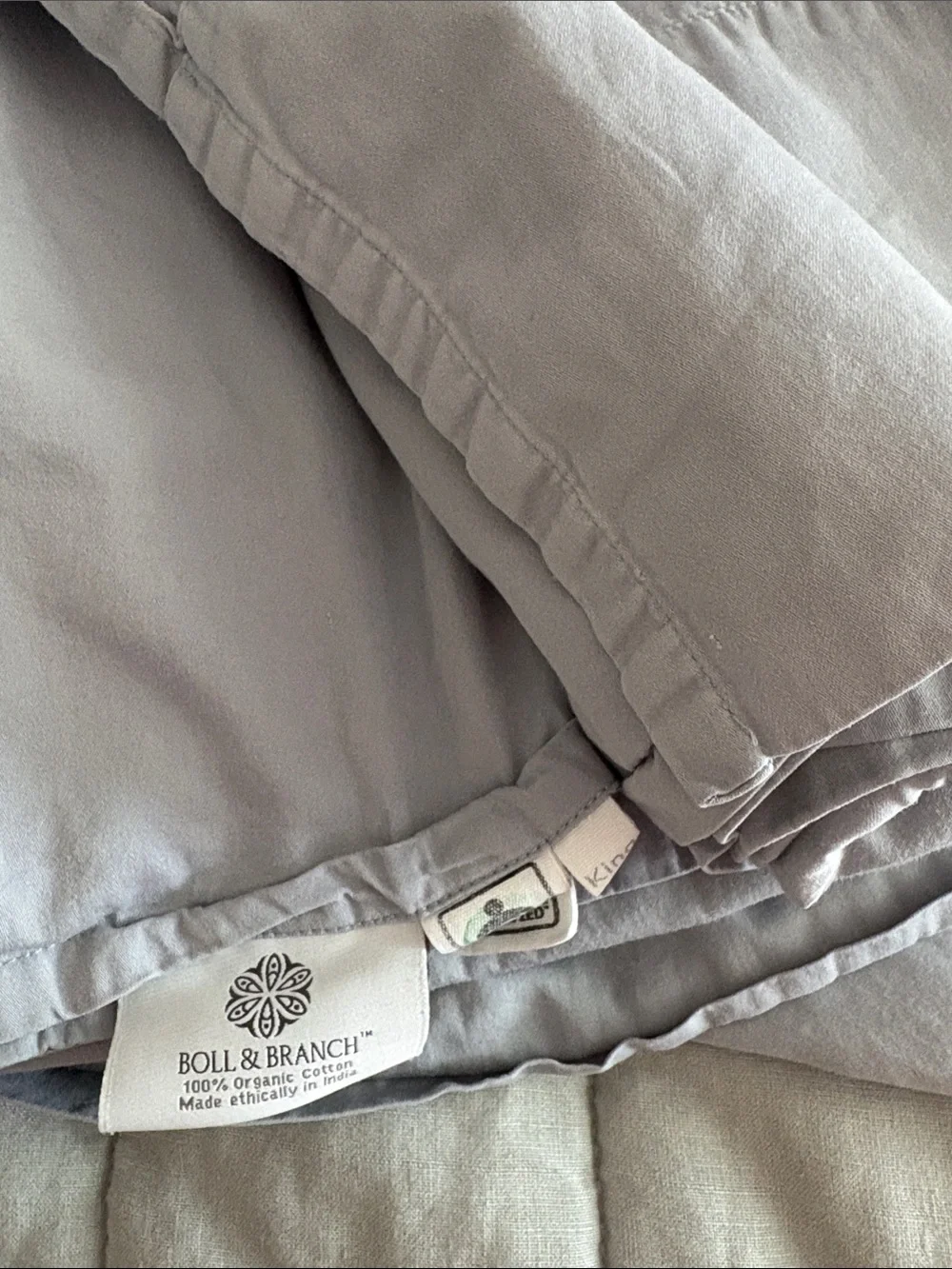 King Boll & Branch Organic Cotton Signature Hemmed Top Sheet & 2 Pillowcases